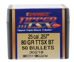 58150 Barnes Bullets 30218 Tipped TSX  25 Cal .257 80 gr TTSX Boat-Tail 50 Per Box