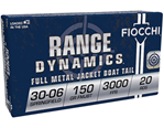 Fiocchi Ammunit 59058 Fiocchi 3006A Rifle Shooting 30-06 Springfield FMJ Boat Tail 150 GR 20Box/10Case