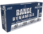 Fiocchi Ammunit 59061 Fiocchi 40SWF Range Dynamics  40 S&W 165 gr Full Metal Jacket Truncated-Cone (TC