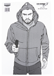 60061 Birchwood Casey 37011 EZE-Scorer Bad Guy Silhouette Paper Pistol 12" x 18" Gray/