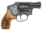 Smith & Wesson 442 S&W 150785 640 Machine Engraved 38 Spec 1.87" 5rd Engraved Wood Grip Black Fin