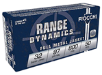 Fiocchi Ammunit 63055 Fiocchi 32SWLA Range Dynamics  32 S&W Long 97 gr Full Metal Jacket (FMJ) 50 Bx/
