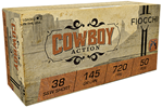 Fiocchi Ammunit 63059 Fiocchi 38SWSHL Cowboy Action  38 S&W Short 145 gr Lead Round Nose (LRN) 50 Bx/