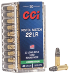Cci/speer 63208 CCI 0051 Competition Pistol Match 22 LR 40 gr Lead Round Nose (LRN) 50 Bx/ 100 C