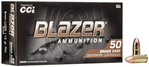 Cci/speer 63308 CCI 5200 Blazer 9mm Luger 115 GR Full Metal Jacket Round Nose 50 Bx/ 20 Cs