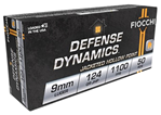 Fiocchi Ammunit 69459 Fiocchi 9APBHP Defense Dynamics  9mm Luger 124 GR Jacketed Hollow Point (JHP) 50