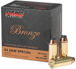 Pmc 74088 PMC 44SB Bronze  44 S&W Spl 180 gr Jacketed Hollow Point (JHP) 25 Bx/ 20 Cs