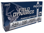 Fiocchi Ammunit 76182 Fiocchi 243SPD Rifle Shooting 243 Win Pointed Soft Point 100 GR 20Box/10Case