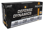 Fiocchi Ammunit 76197 Fiocchi 38B Defense Dynamics  38 Special 158 gr Jacketed Hollow Point (JHP) 50 B