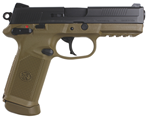FNH 66964 FNX-45 DA/SA 45ACP 4" 15+1 Fxd 3-Dot 3 Mags FDE Poly Grip Blk Slide