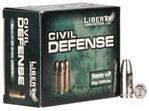 86374 Liberty Ammunition LACD09014 Civil Defense  9mm Luger +P 50 gr Hollow Point (HP)