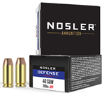 88263 Nosler 39123 Defense  40 S&W 200 gr Jacketed Hollow Point (JHP) 20 Bx/ 10 Cs