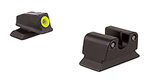 90070 Trijicon 600625 HD Night Sight Set 3-Dot Tritium Green with Yellow Outline Front