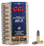 Cci/speer 91977 CCI 957 22 LR Suppressor 22 Long Rifle (LR) 45 GR Lead Hollow Point 50 Bx/ 100 C