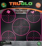 Truglo 95886 TruGlo TG11P6 Tru-See  Self-Adhesive Heavy Paper Universal Black/Pink 5-Bullseye