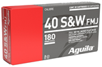 96100 Aguila 1E402110 Pistol  40 S&W 180 gr Full Metal Jacket Flat Nose 50 Bx/ 20 Cs