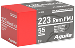 96109 Aguila 1E223110 Rifle  223 Rem 55 gr Full Metal Jacket (FMJ) 50 Bx/ 20 Cs
