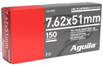 96110 Aguila 1E762110 Rifle  7.62x51mm NATO 150 gr Full Metal Jacket Boat-Tail (FMJBT)