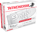 Winchester Ammu 97745 Winchester Ammo USA9W USA  9mm Luger 115 gr Full Metal Jacket (FMJ) 200 Bx/5 Cs