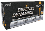 Fiocchi Ammunit 98275 Fiocchi 44D500 Defense Dynamics  44 Rem Mag 240 gr Semi-Jacketed Hollow Point (S