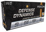 Fiocchi Ammunit 98279 Fiocchi 45B500 Defense Dynamics  45 ACP 200 gr Jacketed Hollow Point (JHP) 50 Bx