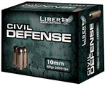 98421 Liberty Ammunition LACD10032 Civil Defense  10mm Auto 60 gr Hollow Point (HP) 20