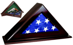 Ps Products 98494 Peace Keeper PFC Patriot Flag Case  Key Entry Mahogany Stain Wood Holds 1 Handgu