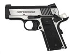 Colt's Manufact O7080CE DEFENDER 45ACP SS/BK 3 8+1 NS TWO-TONE PVD FINISH|G10 GRIPS