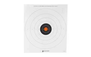 Action Targets TIMEDANDRAPIDFI Action Target B8POC100 Timed/Rapid Fire  Bullseye Paper 25 yds 21" x 24" Black/W