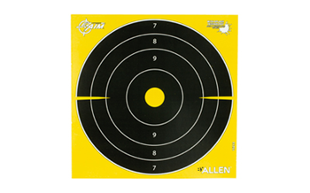 Allen EZAIMNON-ADHESI EZ-Aim 15213 Splash Reactive Target 8" Bullseye Paper Hanging Black/Yellow 25 Pe