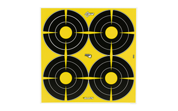 Allen EZAIMNON-ADHESI EZ-Aim 15218 Splash Reactive Target SPOT Paper Hanging 12" x 12" Black/Yellow 12