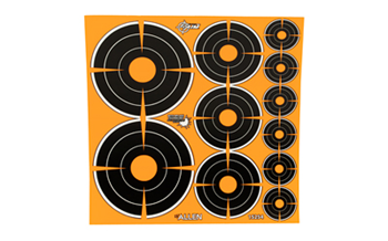 Allen EZ AIM ADHESIVE EZ-Aim 15254 Splash Reactive Target Self-Adhesive Paper Black/Orange 1"/2"/3" Bu