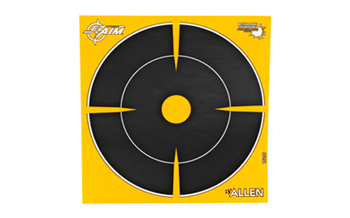Allen EZ AIM ADHESIVE EZ-Aim 15255 Splash Reactive Target Self-Adhesive Paper Black/Orange Bullseye 12