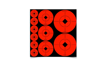 TARGETSPOTASSOR Birchwood Casey 33928 Target Spots  Self-Adhesive Paper Black/Orange Bullseye 60