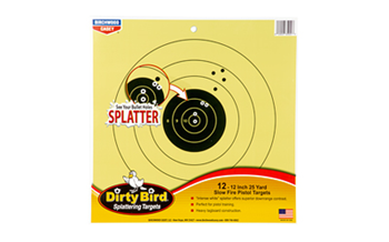DIRTY BIRD Birchwood Casey 35022 Dirty Bird Pistol Slow Fire 12" Bullseye Tagboard Hanging