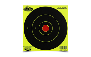 DIRTY BIRD Birchwood Casey 35906 Dirty Bird  6" Bullseye Paper Hanging Pistol/Rifle Black/Y