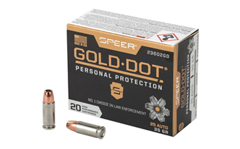 Cci/speer SPEER GOLD DOT Speer Ammo 23602GD Gold Dot Personal Protection 25 ACP 35 gr Hollow Point (HP) 2