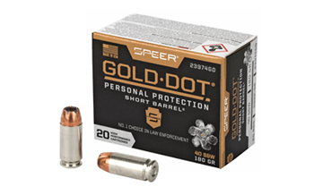 Cci/speer SPEER GOLD DOT Speer Ammo 23974GD Gold Dot Personal Protection 40 S&W 180 gr Hollow Point (HP)