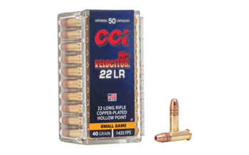 Cci/speer VELOCITOR CCI 0047 Velocitor  22 LR 40 gr Copper Plated Hollow Point (CPHP) 50 Bx/ 100 Cs
