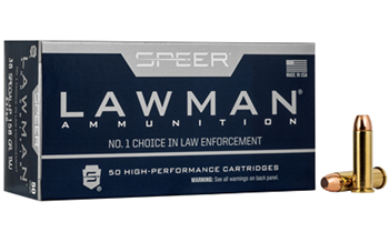 Cci/speer SPEER LAWMAN Speer Ammo 53750 Lawman  38 Special +P 158 gr Total Metal Jacket (TMJ) 50 Bx/ 20
