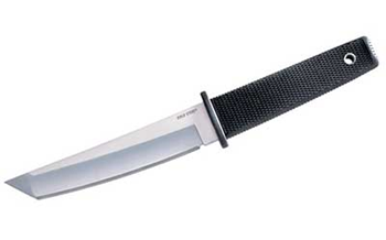 KOBUN Cold Steel CS17T Kobun  5.50" Fixed Tanto Plain AUS-8A SS Blade/Black Deep Check
