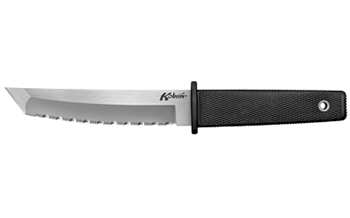 KOBUN Cold Steel CS-17TS Kobun  5.50" Fixed Tanto Serrated AUS-8A SS Blade/Black Check