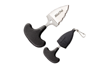 MINI PAL Cold Steel 43NS Mini Pal 1" Fixed Serrated Japanese AUS-8A SS Blade Black Synthe