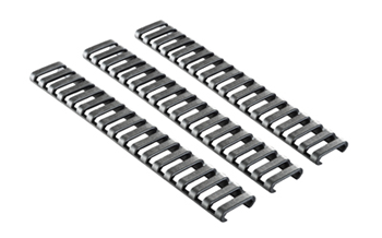Ergo Grip EXTRAILLENGTHPR Ergo 4373BK Low-Pro Ladder Rail Covers Rifle 18 Slot Black Rubber 3 Pack