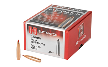 Hornady 200-26333 HORNADY BULLETS 6.5MM .264 147GR ELD-MATCH 100CT 15BX/CS