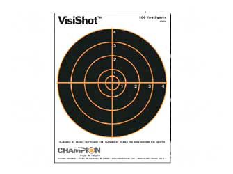 Champion Traps VISISHOT Champion Targets 45802 VisiShot Interactive Paper Bullseye Black/White 10 Per Pk