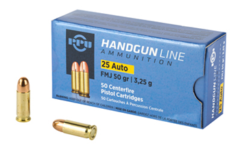 PRVI Partizan PISTOL PPU PPH25 Handgun  25 ACP 50 gr Full Metal Jacket (FMJ) 50 Bx/ 20 Cs