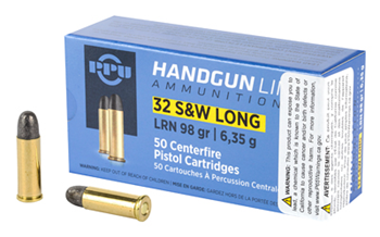 PRVI Partizan PISTOL PPU PPH32SW Handgun  32 S&W Long 98 gr Lead Round Nose (LRN) 50 Bx/ 10 Cs