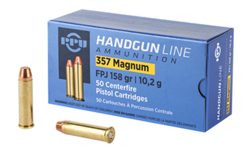 PRVI Partizan PISTOL PPU PPH357MF Handgun  357 Mag 158 gr Flat Point Jacketed (FPJ) 50 Bx/ 10 Cs