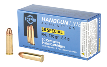 PRVI Partizan PISTOL PPU PPH38SF Handgun  38 Special 130 gr Full Metal Jacket (FMJ) 50 Bx/ 10 Cs